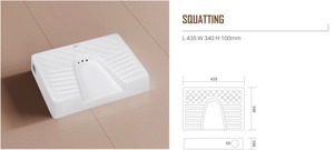 Urinoir moderne en céramique de haute qualité, durable et hygiénique, pour usage hospitalier, 435x340x100mm, à poser au sol, garantie à vie - Product Image 3