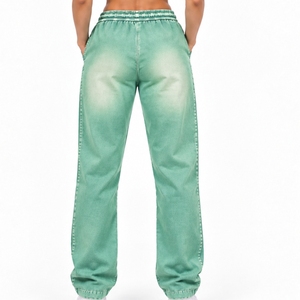 Women's Distressed <b>Track</b> <b>Pants</b> With Ripped Details Relaxed <b>Leg</b> Design Elastic Waist Casual Streetwear Fashion And Custom Design - Product Image 2