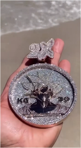 Bijoux Hip Hop, pendentif personnalisé en moissanite, argent 925, logo 3D, pendentif en moissanite VVS, colliers, bijoux de créateur - Product Image 2