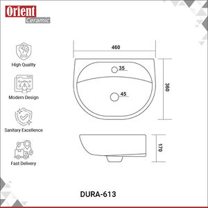 Lavabo de cerámica blanco de diseño, de calidad premium, precio mayorista, suministro directo de fábrica, de la India. - Product Image 3