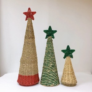 Ornement de Noël en rotin tressé fait main, écologique, en forme de botte de Père Noël, décoration naturelle pour sapin et maison, fournisseur - Product Image 2