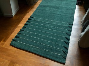 Contemporary Rectangle Chenille <b>Rug</b> With Printed Pattern Green Color Home Use - Product Image 6