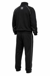 Men's Custom Eco-Friendly Quick Dry Fleece <b>Tracksuit</b> Set Full Sleeve Solid Color Sporty Style <b>White</b> Stripes Zipper Front - Product Image 6