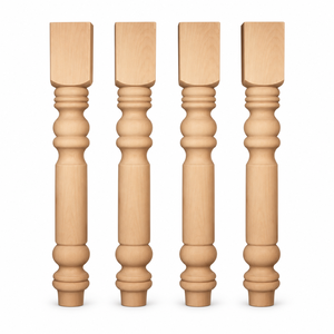 Solid Wood Table Leg Solid Wood Table Leg Turned Square Traditional Style Furniture Leg for Home Office Use Heavy Duty Design - Product Image 1