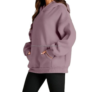 เสื้อสเวตเตอร์แบบสวมหัวแขนยาวโอเวอร์ไซส์ของผู้หญิงชุดเสื้อสเวตเตอร์ขนแกะประดับด้วยเลื่อมมีกระเป๋าสำหรับฤดูใบไม้ร่วง - Product Image 5