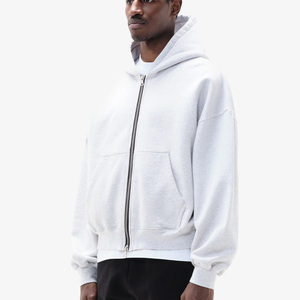 Men Cotton Zip Up <b>Hoodie</b> Sweatshirt Unisex Full Zip Jacket Casual Streetwear Loose Fit Oversized - Product Image 3