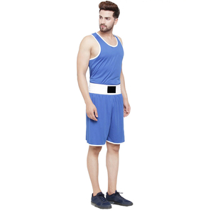 Conjuntos de Boxeo de Artes Marciales de Buena Calidad, Traje de Entrenamiento Color Azul, Tejido de Poliéster Transpirable y Duradero, Ropa de Combate - Product Image 5