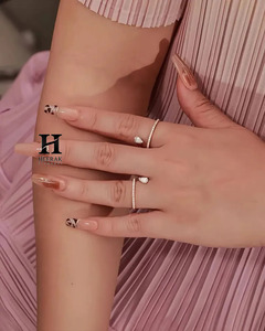 <b>Dainty</b> Pear Shape Drop Diamond Bypass <b>Ring</b> Minimalist Sparkling Pave Wrap Band Elegant Wedding Anniversary <b>Ring</b> - Product Image 4