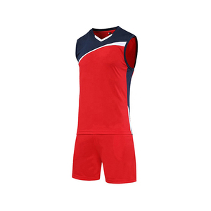 Wholesale Custom Sublimation Unisex <b>Volleyball</b> Uniform Sportswear 100% Polyester Quick Dry Breathable V-neck Front Elastic Waist - Product Image 1
