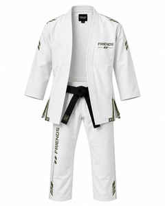 BJJ Kimono <b>White</b> Cotton Adult Unisex Judo Gi Black Belt Olive Accents Regular Fit Eco-Friendly Lightweight Breathable for - Product Image 5
