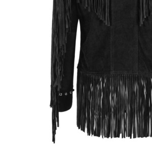 <b>Pink</b> Fringed Genuine Leather <b>Waterproof</b> Bomber <b>Jacket</b> Stand Collar Full Sleeve Regular Length Winter Autumn Women's Finished - Product Image 2