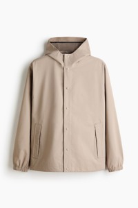 Mens Hooded Blouson windbreaker <b>Jacket</b> Solid Color Single Button Closure Polyester Material Autumn Casual Wear Waterproof Design - Product Image 2