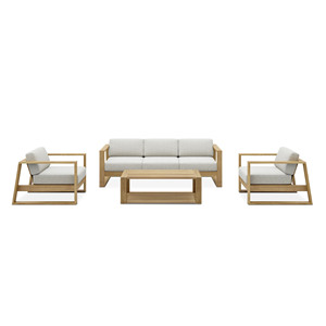 Luxury <b>Waterproof</b> Modern Garden Furniture Set Patio Couch Sectional Teak Wood Outdoor <b>Sofa</b> - Lionel - Product Image 2