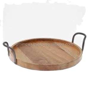 ถาดเสิร์ฟไม้อะคาเซียอุปกรณ์ครัวจานไม้ทรงรีหรูหรา - Product Image 2