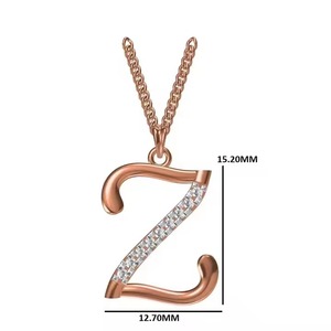 Stylish Silver Moissanite <b>Letter</b> Pendant Necklace Discover Timeless Elegance with Z-Alphabet Charm Luxury Gift for Men Party - Product Image 3