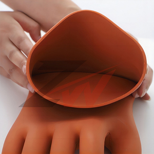 Gants isolants diélectriques en caoutchouc haute tension orange pour électriciens, vente en gros, directement de l'usine, personnalisables haute tension - Product Image 5