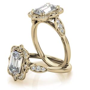 Anillo de Compromiso con Diamante Cultivado en Laboratorio, Corte Esmeralda, Certificado IGI, Natural, de Gema Creative, con Diamantes Rellenos, Claridad VS1, Estilo Elegante - Product Image 3