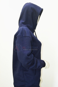 Sudadera con capucha oversize azul marino para mujer, informal, de forro polar, manga larga, proveedor de ropa personalizada - Product Image 2