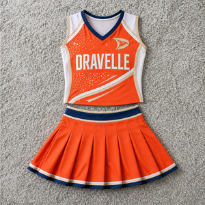 Women's Performance Cheer Outfit Two-Piece Pleated <b>Skirt</b> and Mesh Panel Top Cheerleader Uniform Custom OEM - Product Image 1
