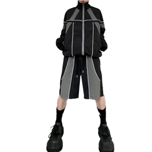 Windbreaker <b>Men</b> <b>s</b> T Shirt Sets Short Set Custom <b>Men</b> <b>s</b> Clothing Short and <b>Jacket</b> Set Two Piece Zipper Polyester - Product Image 1