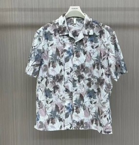 เสื้อเชิ้ตแขนสั้นพิมพ์ลายเรขาคณิตสำหรับผู้ชาย ปกคอปก ผ้าป๊อปลินทอ ติดกระดุม ใส่สบายสำหรับฤดูร้อน - Product Image 3