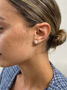 Boucles d'oreilles classiques en diamant de laboratoire taille radiant, certifiées IGI, solitaire 2 carats, en or blanc 10K 14K 18K, pour femme - Product Image 1