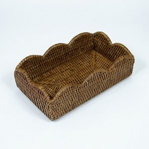 Decoraciones de mesa para Ramadán, servilleteros de ratán hechos a mano, cesta festoneada para guardar servilletas - Product Image 1