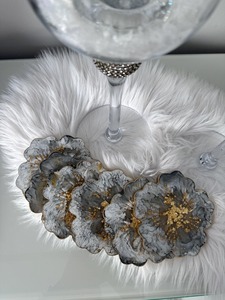 Ensemble de sous-verres en résine artisanale de qualité supérieure pour tasses à café et protection de table, élégant sous-verre en époxy pour la protection de la table - Product Image 2