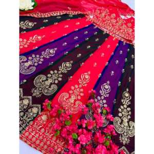 Vestidos de noche de diseñador Ropa de fiesta elegante Lehenga Choli con trabajo de bordado intrincado - Product Image 1