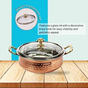 En gros, Vaisselle de service indienne : Plats à réchaud, Bols de service et Ensembles Handi en cuivre antique 400 ml - Product Image 6