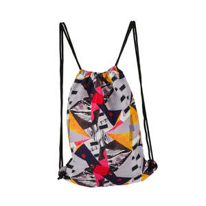 Printed <b>Drawstring</b> <b>Backpack</b> Multicolour Polyester Adjustable Sport Bag Modern Design Digital Printing Feature - Product Image 2