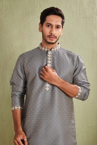 <b>Mens</b> Printed Cotton Short <b>Kurta</b> with Stand Collar Solid Fashion Patti Designed Full Sleeves Daily Wear Summer <b>Kurta</b> - Product Image 6