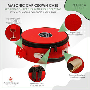 Estuche para Gorra de Capítulo del Arco Real Masónico Rojo, Bolsa de Transporte Suave con Cierre de Cremallera, Construcción Ligera y Duradera, Negro - Product Image 6
