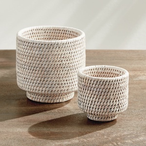 Articles de décoration de jardin, pot en rotin pour plantes d'intérieur et d'extérieur, pots à fleurs artisanaux. - Product Image 3