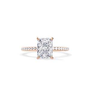 Emerald Cut Diamond Engagement <b>Ring</b> 14K Gold Prong Setting floral Women's Fine Jewelry - Product Image 2