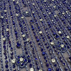 ผ้าทูลล์ประดับลูกปัด ปักมืออย่างหรูหรา ประดับเลื่อมตาข่าย สำหรับชุดแต่งงานโอตกูตูร์และนักออกแบบชุดเจ้าสาว - Product Image 1