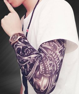 Mangas de Ciclismo con Diseño de Tatuaje, Protección Anti-UV para Adultos, Unisex, Material de Poliéster - Product Image 5