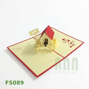 Cute Dog's House 3D Pop-up Traditional Die-Cut Greeting <b>Cards</b> Valentine's Day Birthdays Paper Souvenir Offset Printing Matte - Product Image 3