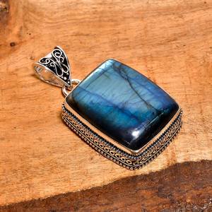 Collier pendentif en labradorite, pierre précieuse, argent sterling, bijoux faits à la main, protection, intuition, guérison, cristal, cadeau pour elle - Product Image 4