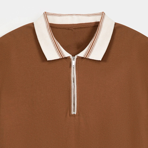 OEM Service Available Wholesale Basic Half-Sleeved <b>Men's</b> for <b>Polo</b> Shirt with Contrast Collar and Zipper <b>Top</b> Selling Casual - Product Image 6