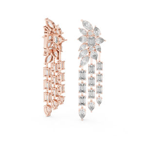 14K White Gold <b>Emerald</b> Pear Marquise Cut Diamond <b>Stud</b> <b>Earrings</b> for Women | Engagement | New Grown Diamond - Product Image 6