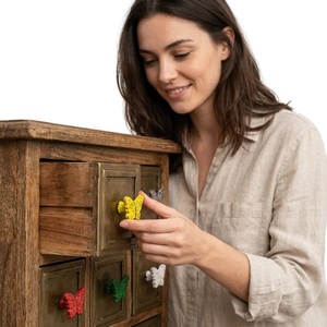 Poignées de meubles en fonte CIK 115, motif hibou perlé, couleurs assorties, qualité export, pour armoires modernes, chambres et salles de bain - Product Image 3