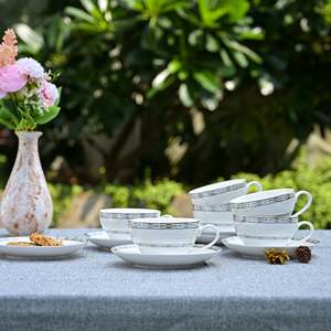 Juego de Tazas de Té Auric Ethereal, Vajilla de Porcelana Fina de Primera Calidad, Juego de 6 Piezas - Product Image 5