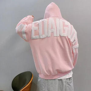 Venta al por mayor personalizado 3D para bordado polar ecológico de gran tamaño hombres pulóver sudaderas con capucha Unisex peso pesado sudaderas - Product Image 5