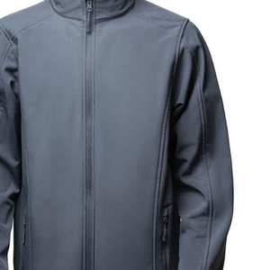 Chaqueta de Forro Polar Gris para Hombre, Color Único, Cuello Alto, Cierre de Cremallera, Casual, Resistente al Viento, Corte Regular, Color Sólido, Ropa de Invierno - Product Image 5