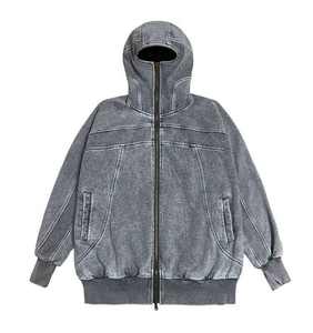 Sweat à capuche rétro Ninja pour homme, qualité supérieure, en molleton 100 % coton respirant, coupe décontractée, effet délavé à l'acide, avec capuche intégrale, vente en gros - Product Image 2