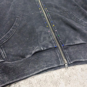 Prix compétitif, faible MOQ, ensemble de survêtement pour homme avec strass, couleur gris, personnalisable, pour la meilleure vente en ligne. - Product Image 3