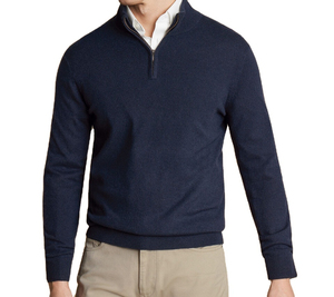 Pull en laine gris 100 % pour homme, col zippé, manches longues, couleur unie, idéal pour l'automne - Product Image 4