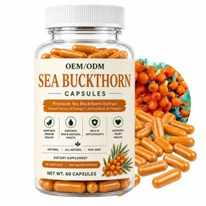Capsules de baies d'argousier 100 % pures et naturelles, riches en antioxydants, favorisent la santé de la peau, des cheveux, la digestion et le soutien immunitaire - Product Image 1