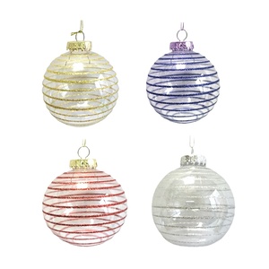 Boules suspendues de Noël argent or incassable clair 8CM matériau PET - Product Image 2